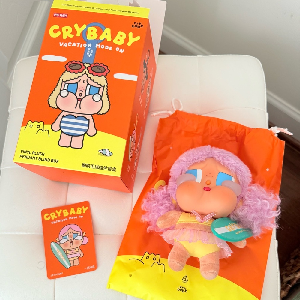 Pop Mart Crybaby Vacation Mode – Let’s Surf Plush Pendant – Brand New